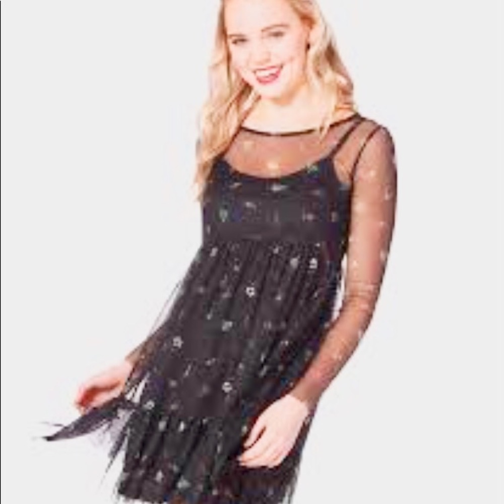 Sheer black print  ‘Eyeshadow’ dress